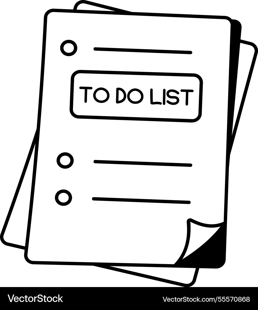 Task list icon in hand drawn style vector image