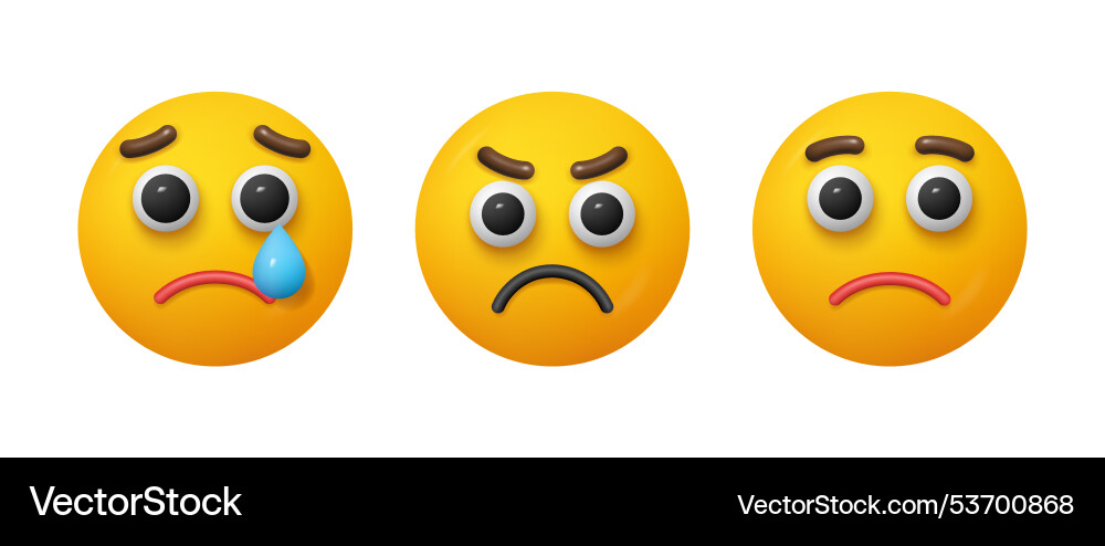Traurige und wütende Emotionen Gesichter für soziale Medien Traurige und wütende Emotionen Gesichter für soziale Medien vektorbild