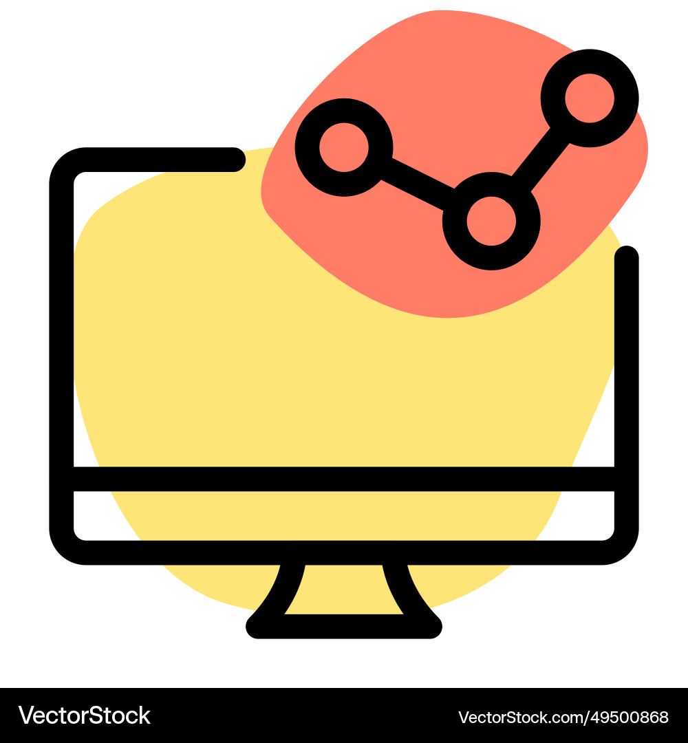 Visual representation of data on desktop screen Vector Image
