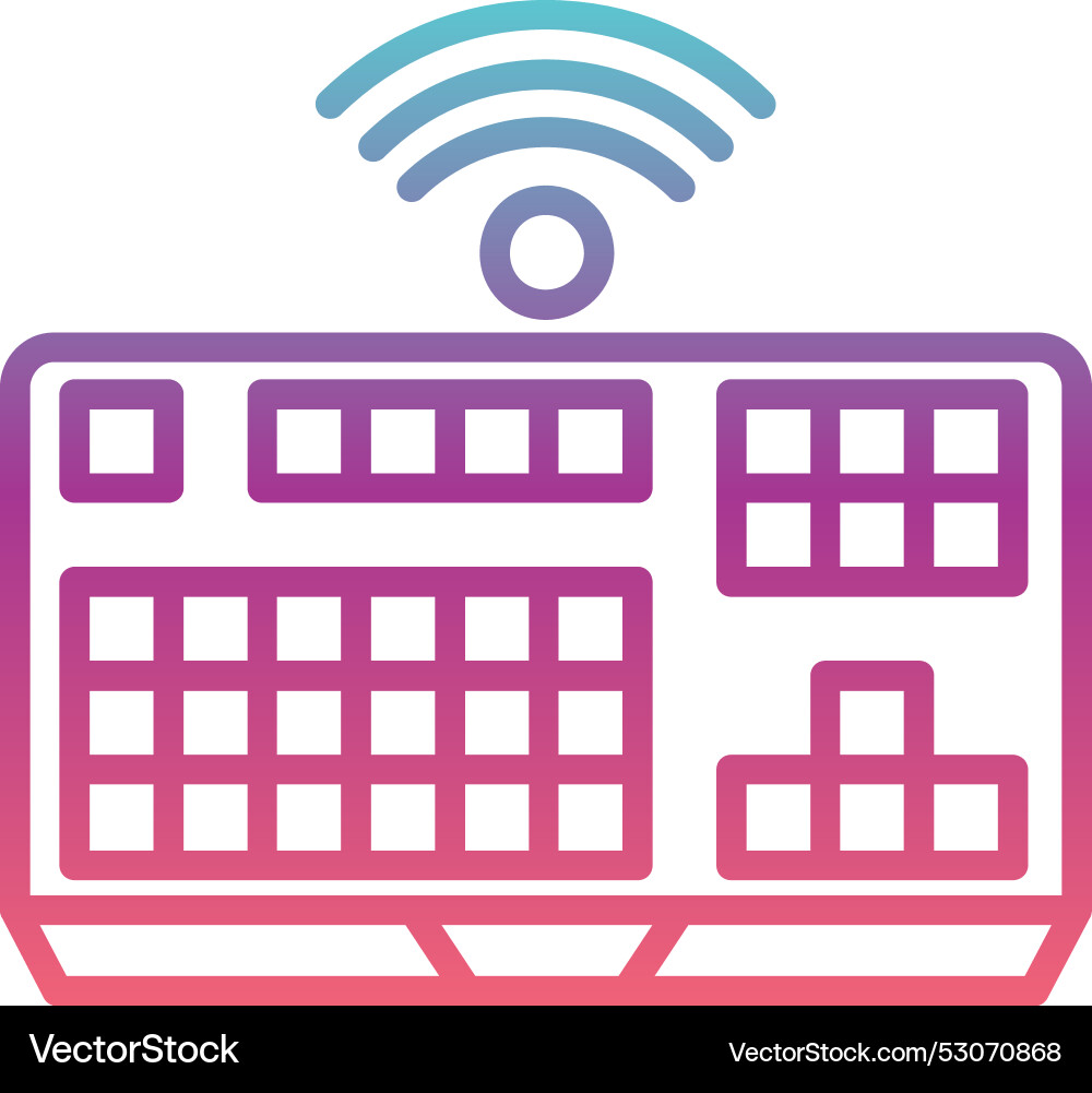 Wireless keyboard line gradient design Vector Image