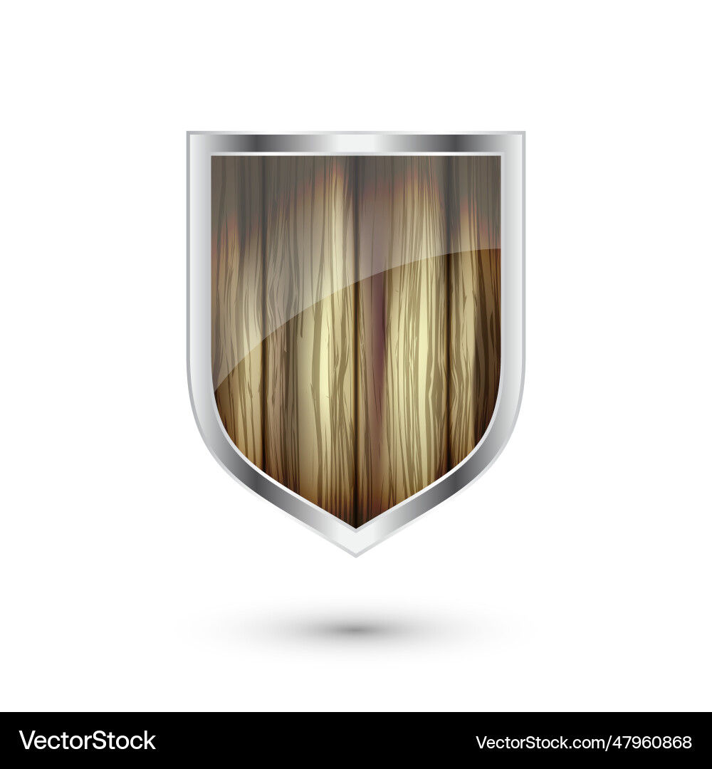 Wooden vintage shield icon black heraldic Wooden vintage shield icon black heraldic vector image