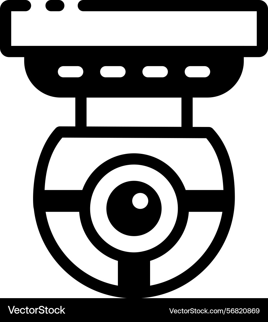 A line style icon showing security camera Vector Image