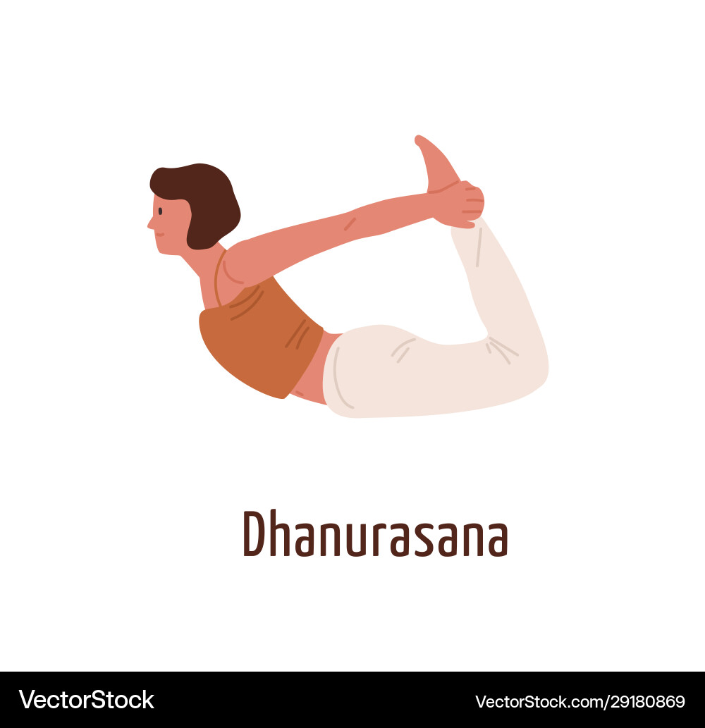 Active cartoon female in dhanurasana position Active cartoon female in dhanurasana position vector image