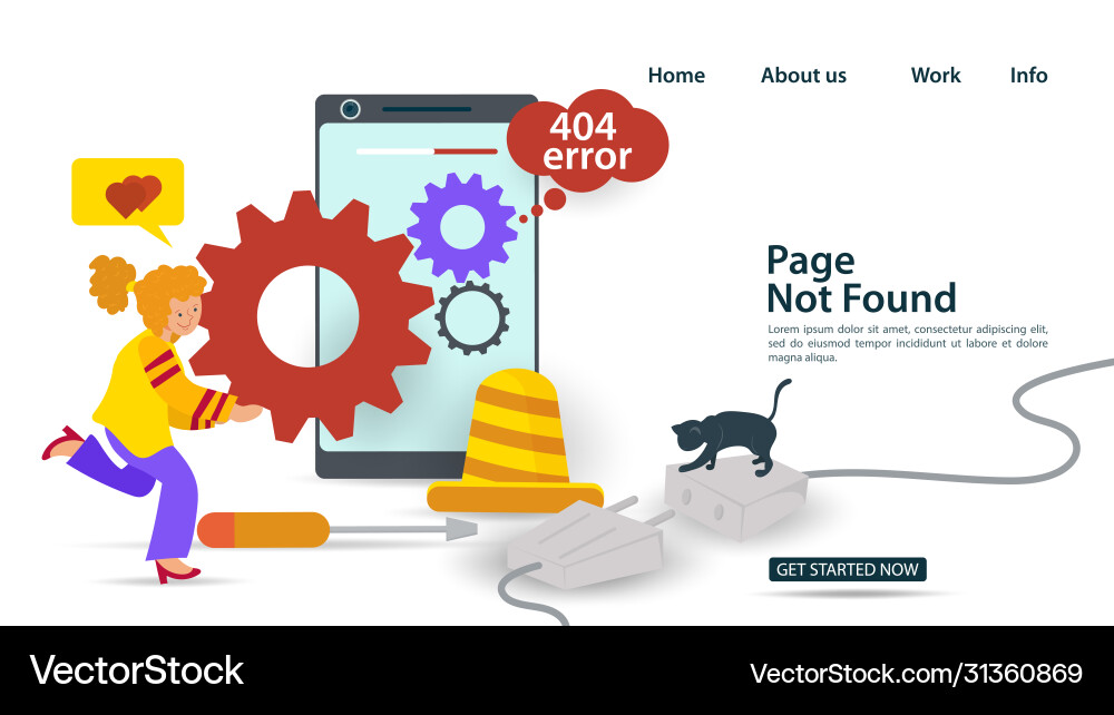 Banner oops 404 error page not found internet Banner oops 404 error page not found internet vector image