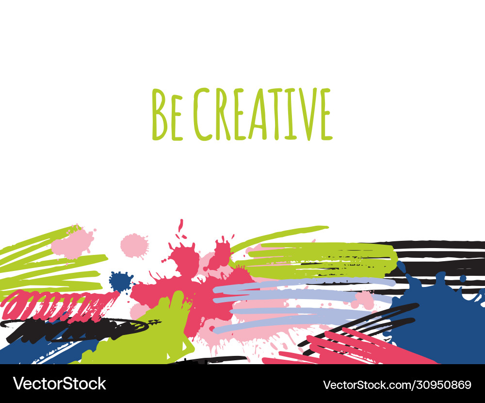 Be creative text phrase abstract web pattern Be creative text phrase abstract web pattern vector image