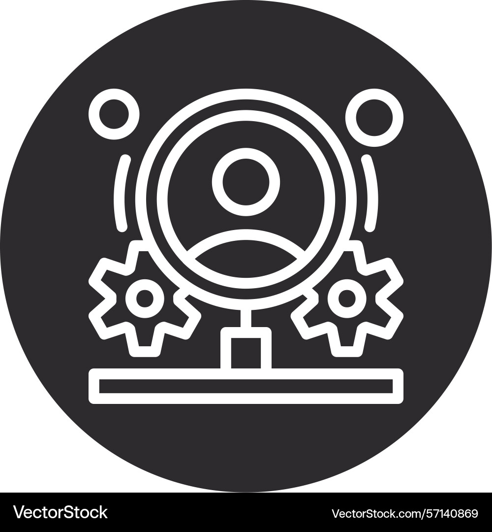 Behavior flow inverted circle black vector image