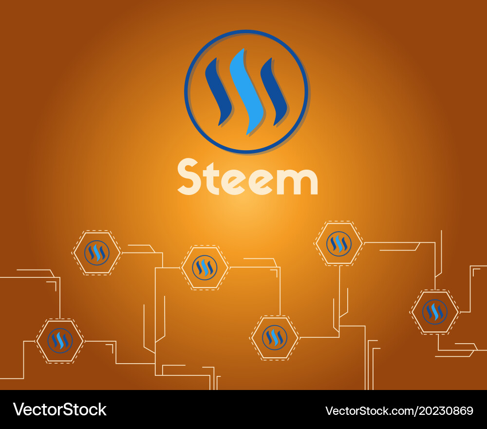 Blockchain steem network circuit background Vector Image