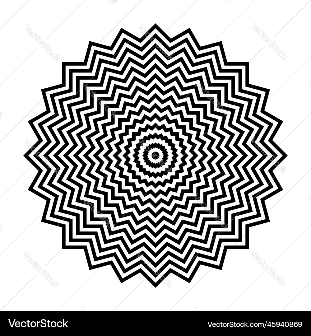 Circle zig zag lines pattern Circle zig zag lines pattern vector image