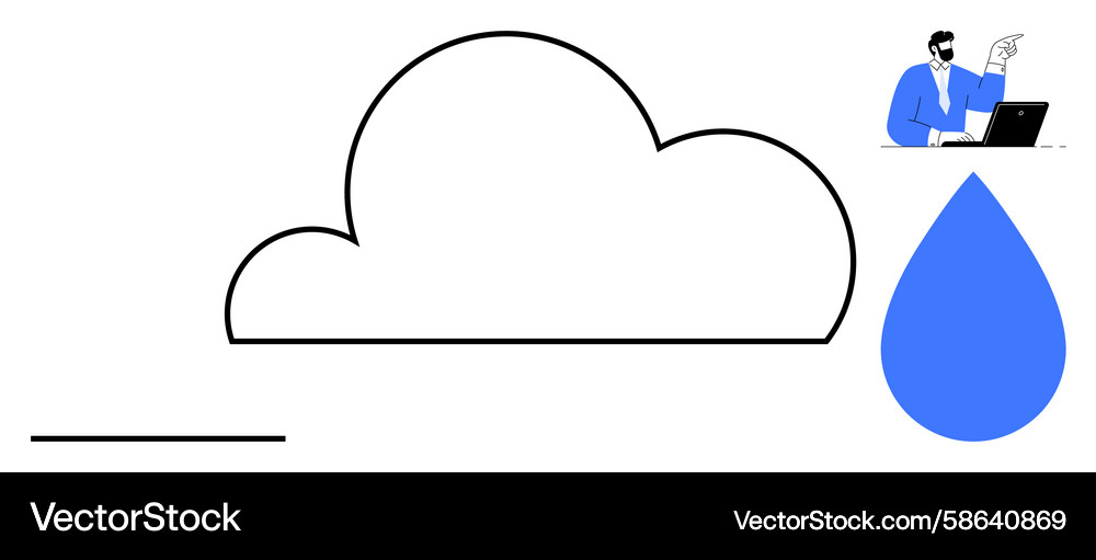 Cloud storage concept with remote work and data Cloud storage concept with remote work and data Vector Image