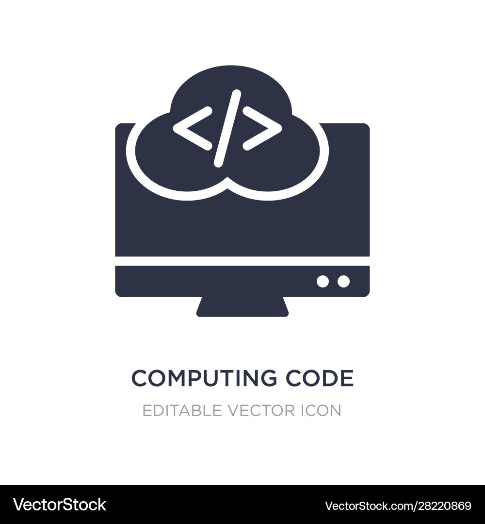 Computing code icon on white background simple Vector Image