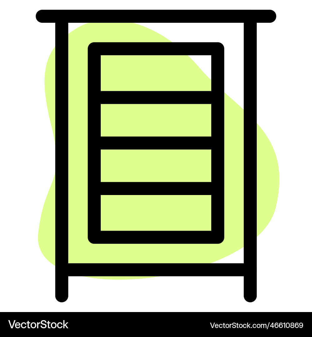 Curio with multiple shelves to display items Vector Image