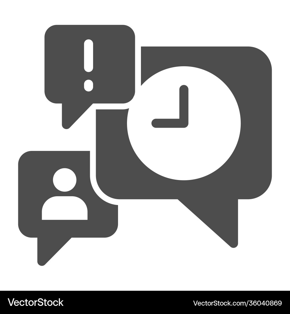 Dialog with clock exclamation sign and user Dialog with clock exclamation sign and user vector image