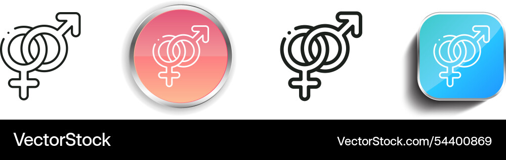 Gender icon thin linear regular and button style Vector Image
