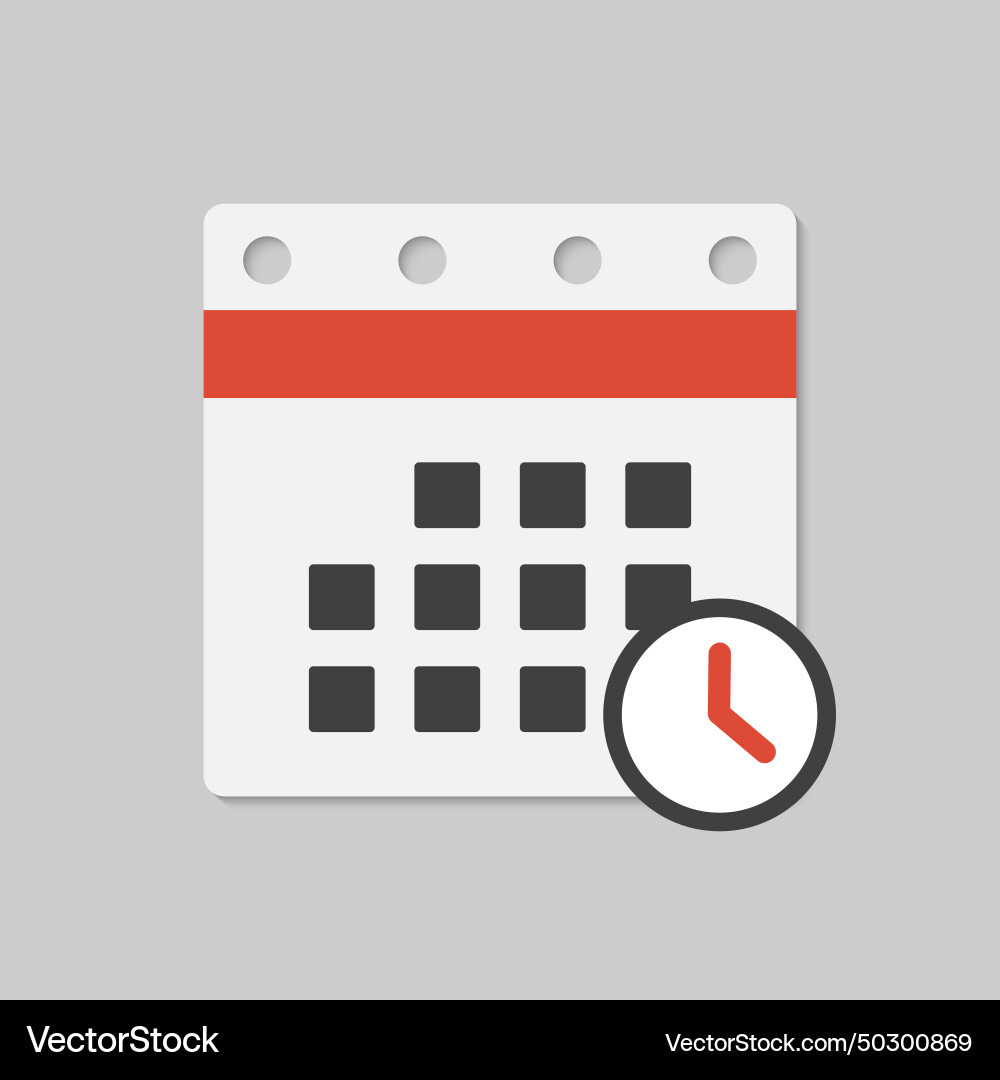 Icon calendar - popup message timer or clock vector image