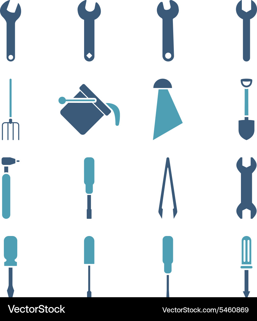 Instruments and tools icon set vector image