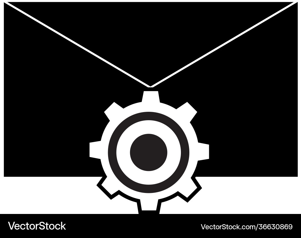 Message setting icon on white background inbox vector image