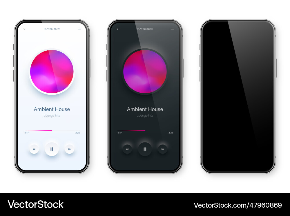Online audio player user interface smartphone app Online audio player user interface smartphone app vector image