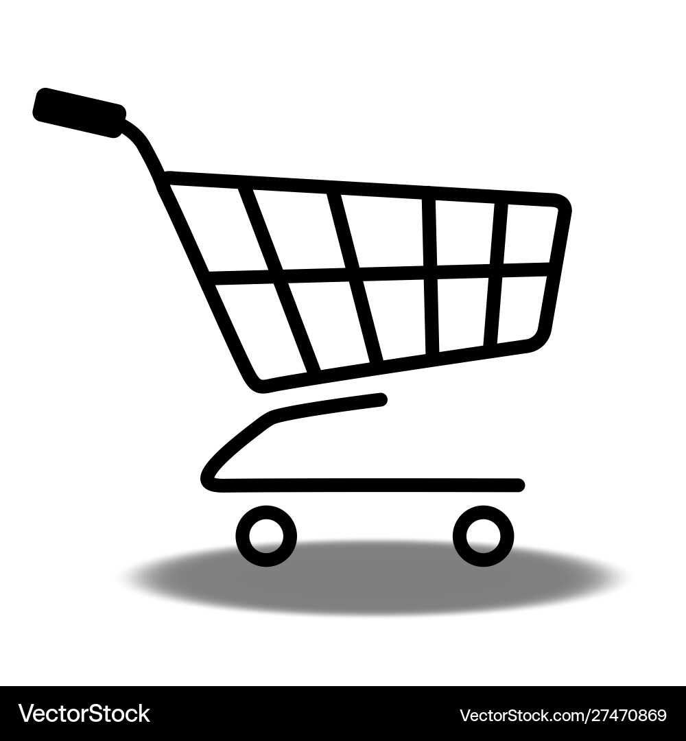 Schwarz einfache flache Einkaufswagen oder Trolley-Symbol Schwarz einfache flache Einkaufswagen oder Trolley-Symbol vektorbild