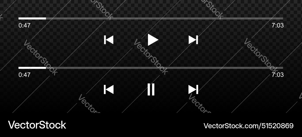 Set of audio or video media player loading bars Vector Image
