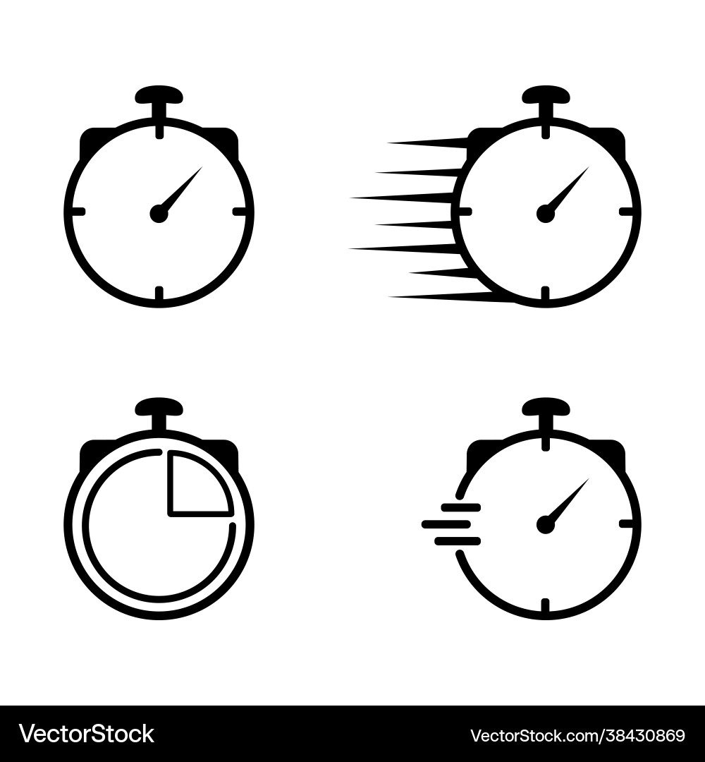 Set timer clock stopwatch icons Vector Image