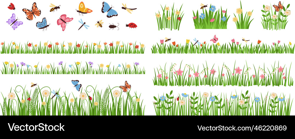 Springtime Floral Meadow Vector Image