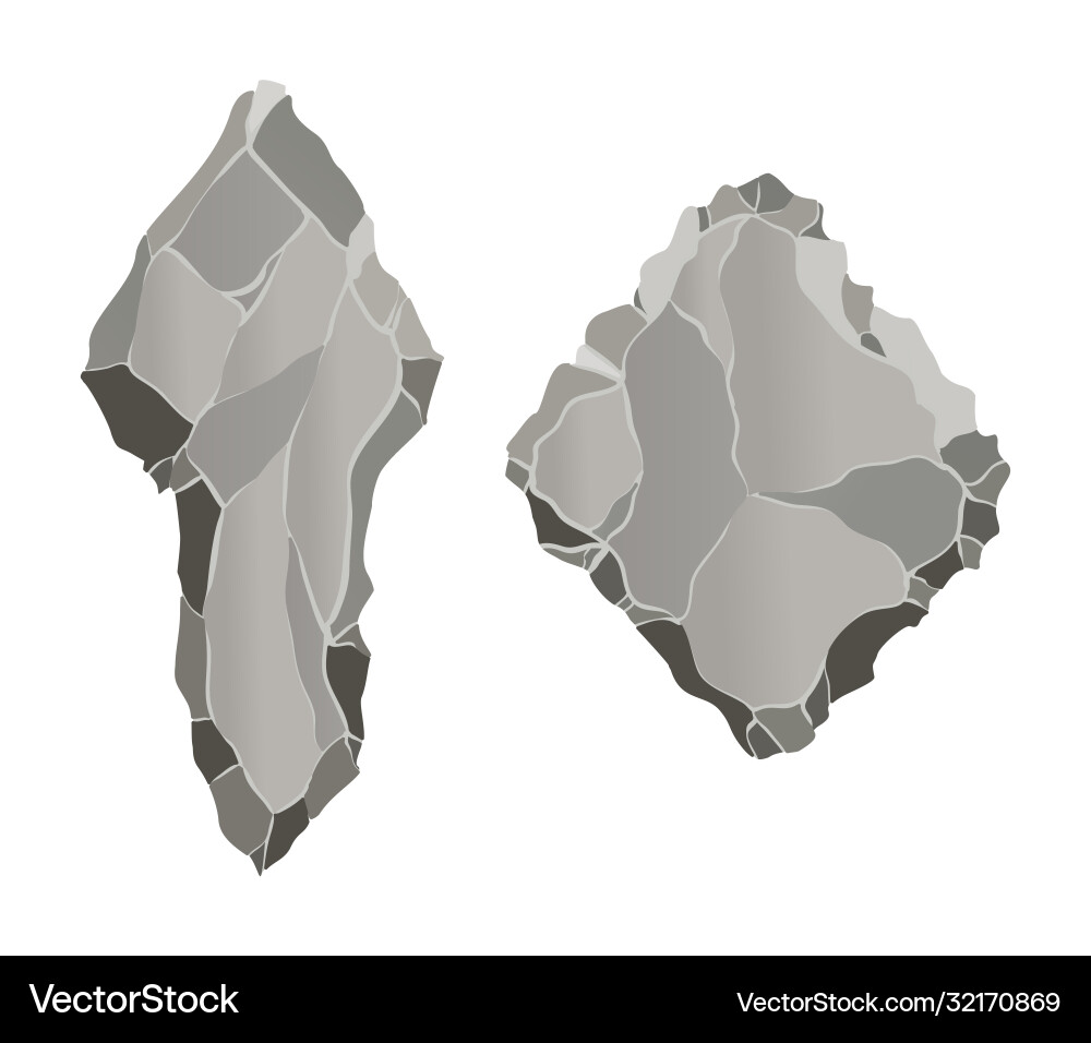 Stone game element cartoon rock ui Stone game element cartoon rock ui vector image