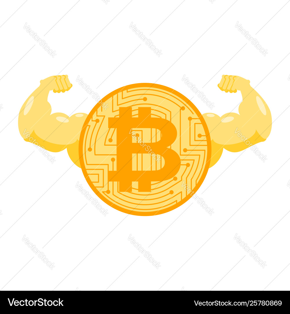 Strong bitcoin powerful crypto currency financial – Royalty-Free Vector |  VectorStock