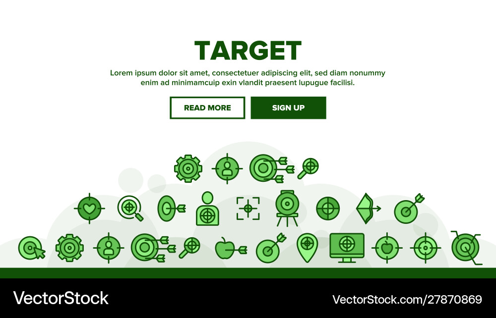 Target aim landing header Target aim landing header vector image