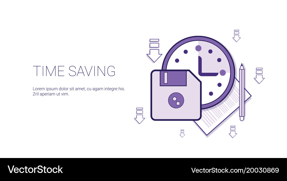 Time saving web banner with copy space business vector image