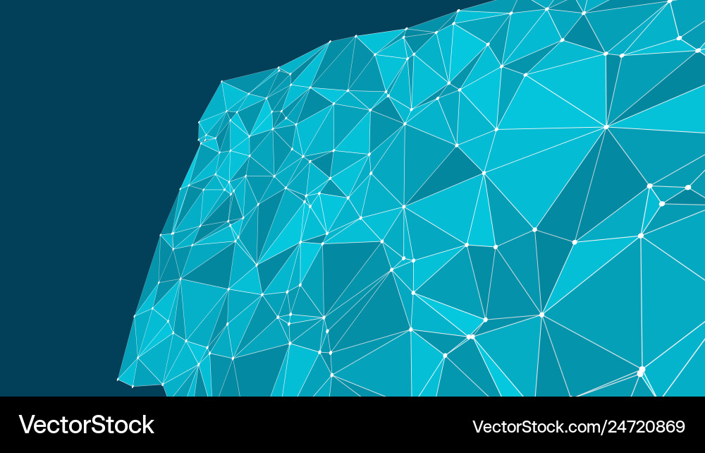Triangular low poly abstract shapes connected Vector Image