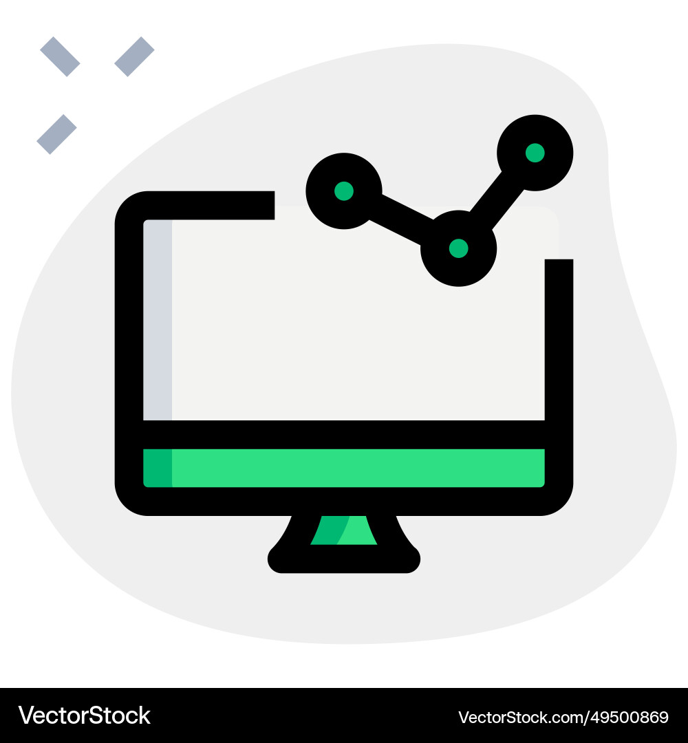 Visual representation of data on desktop screen vector image