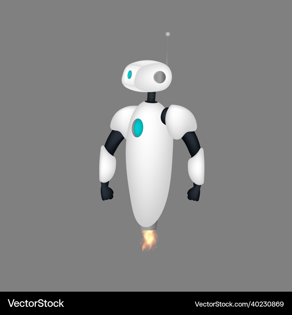 White flying robot large chat bot good for app White flying robot large chat bot good for app vector image