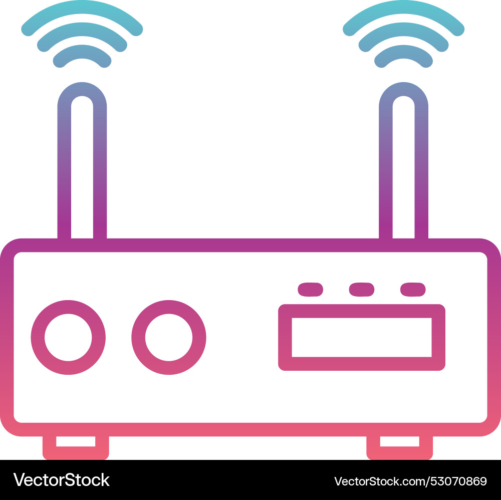 Wireless router line gradient design vector image