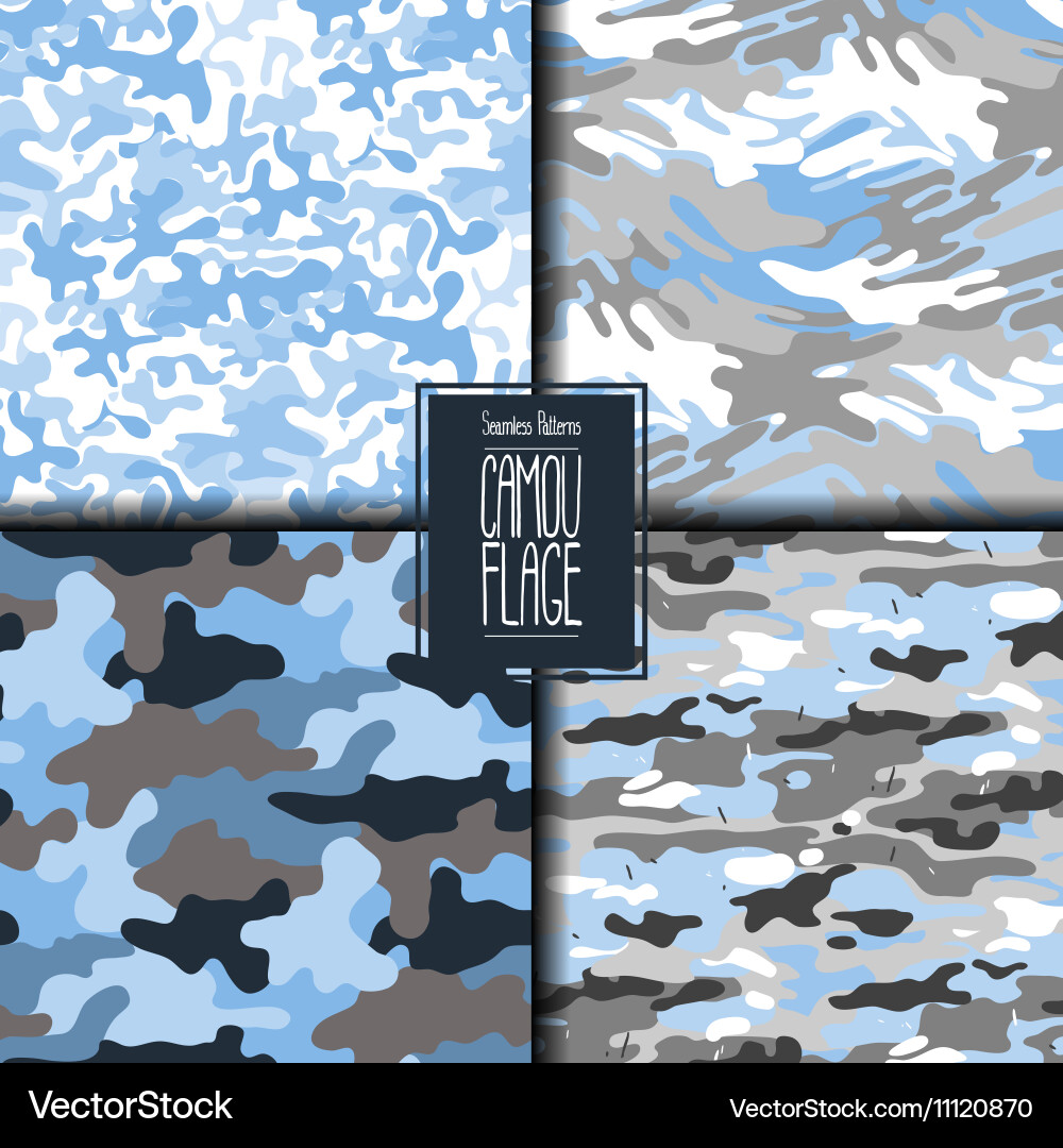Abstract camouflage pattern set vector image