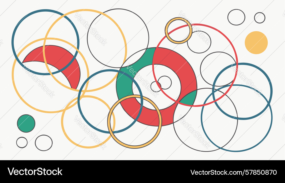 Abstract intersecting rings and circles dynamic Vector Image
