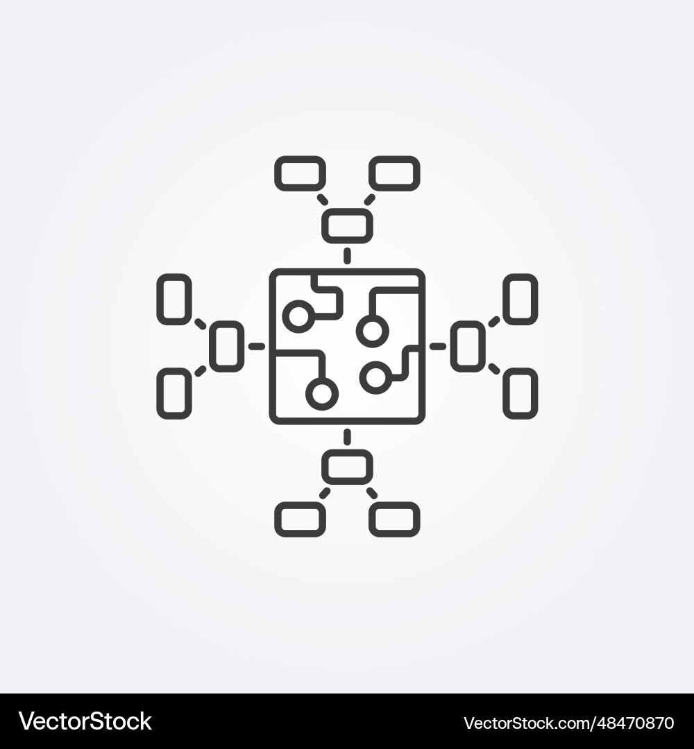 Big data line icon hierarchy relations process Big data line icon hierarchy relations process vector image
