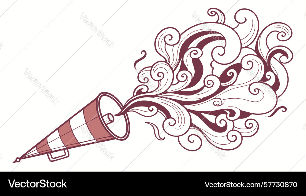 Dynamic cone with energetic swirling lines vector image