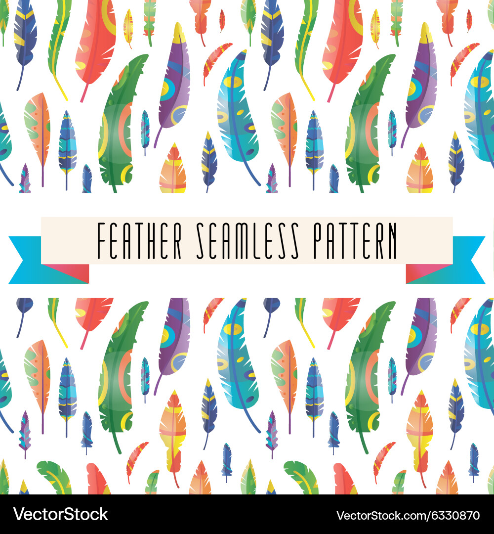 Feathers seamless pattern vector image