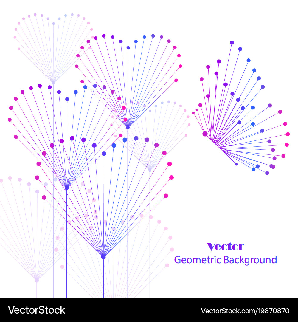 Geometric pattern with connected lines and dots vector image