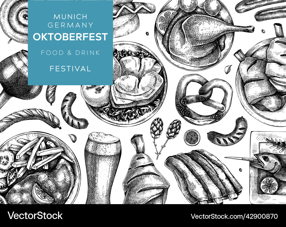 German food background oktoberfest menu design German food background oktoberfest menu design vector image