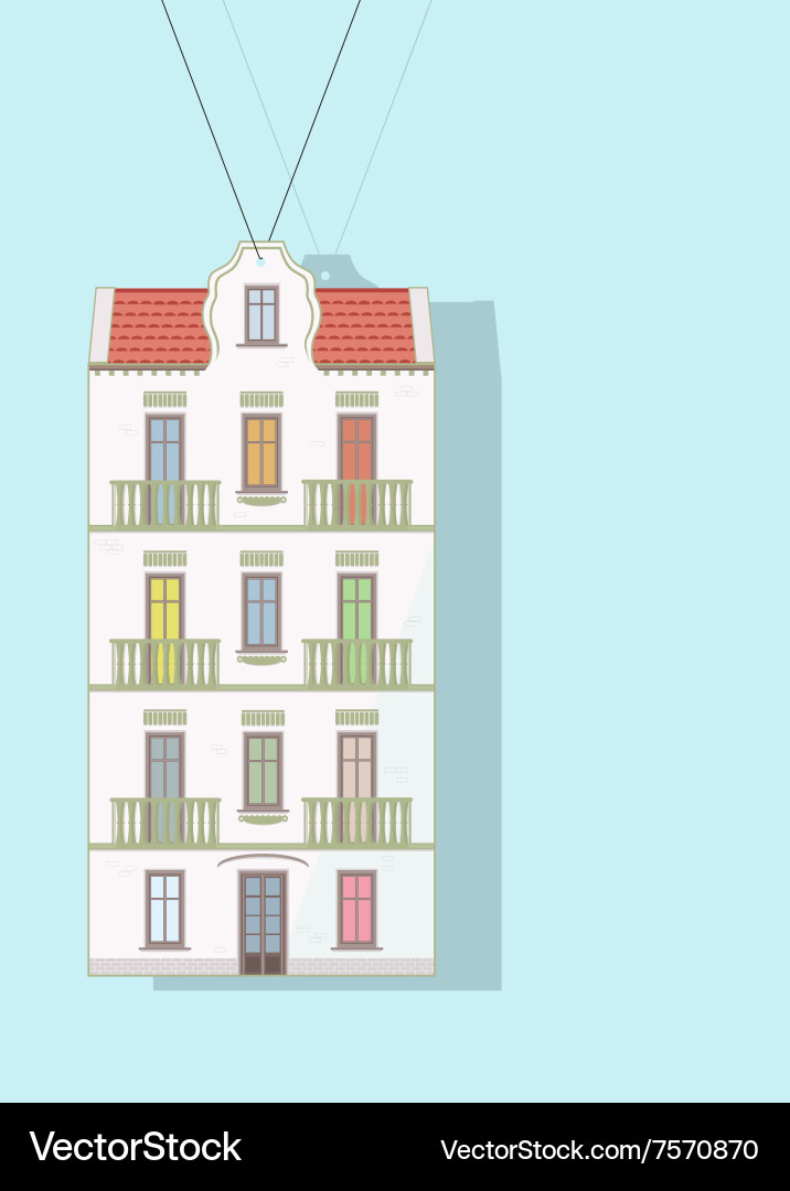 Label with the image of old building Vector Image