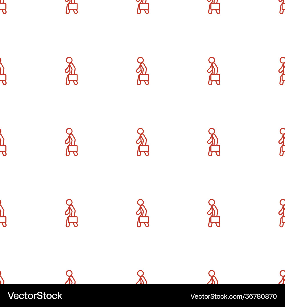 Man with case icon pattern seamless white Vector Image