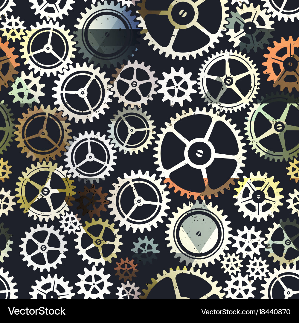 Metal color clockwork seamless pattern Vector Image