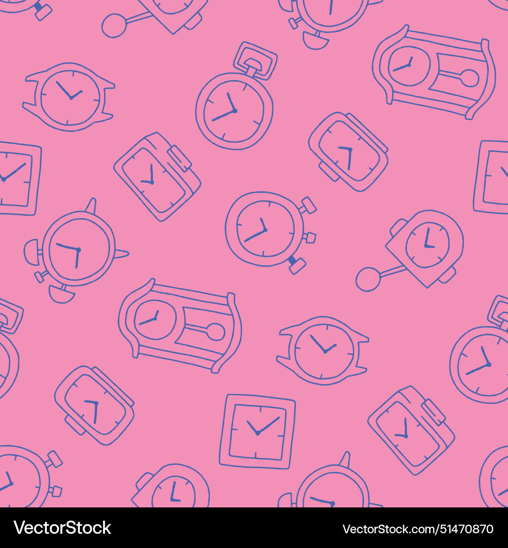Outline clock seamless pattern for print Outline clock seamless pattern for print vector image