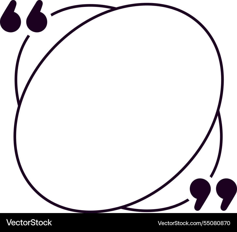 Oval frame adorned with quotation marks inviting Oval frame adorned with quotation marks inviting vector image