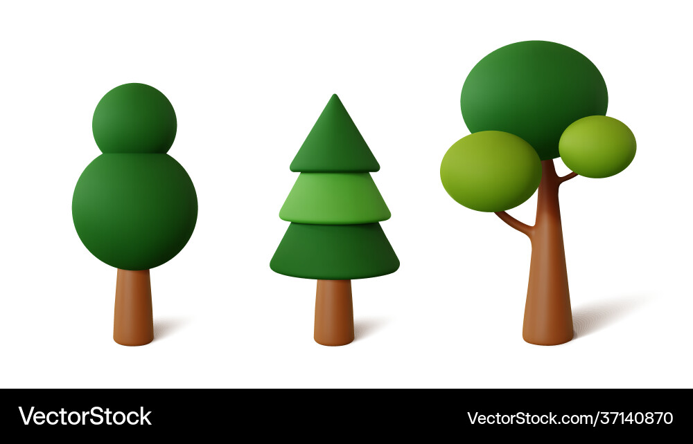 Set abstract trees isolated on a white background Set abstract trees isolated on a white background vector image