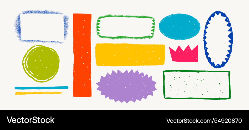 Simple shape stickers and frames with various Simple shape stickers and frames with various vector image