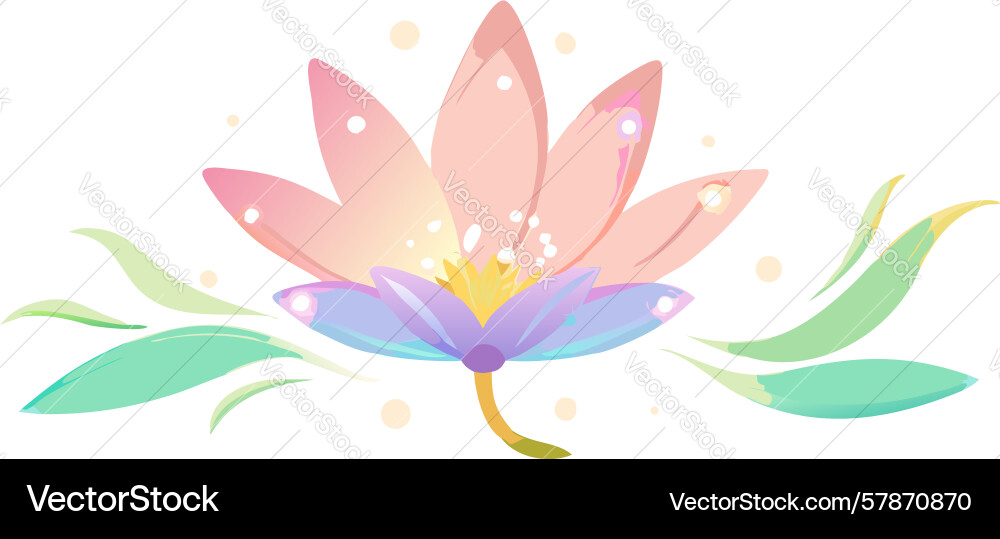 Soft gradient lotus flower design generative ai vector image