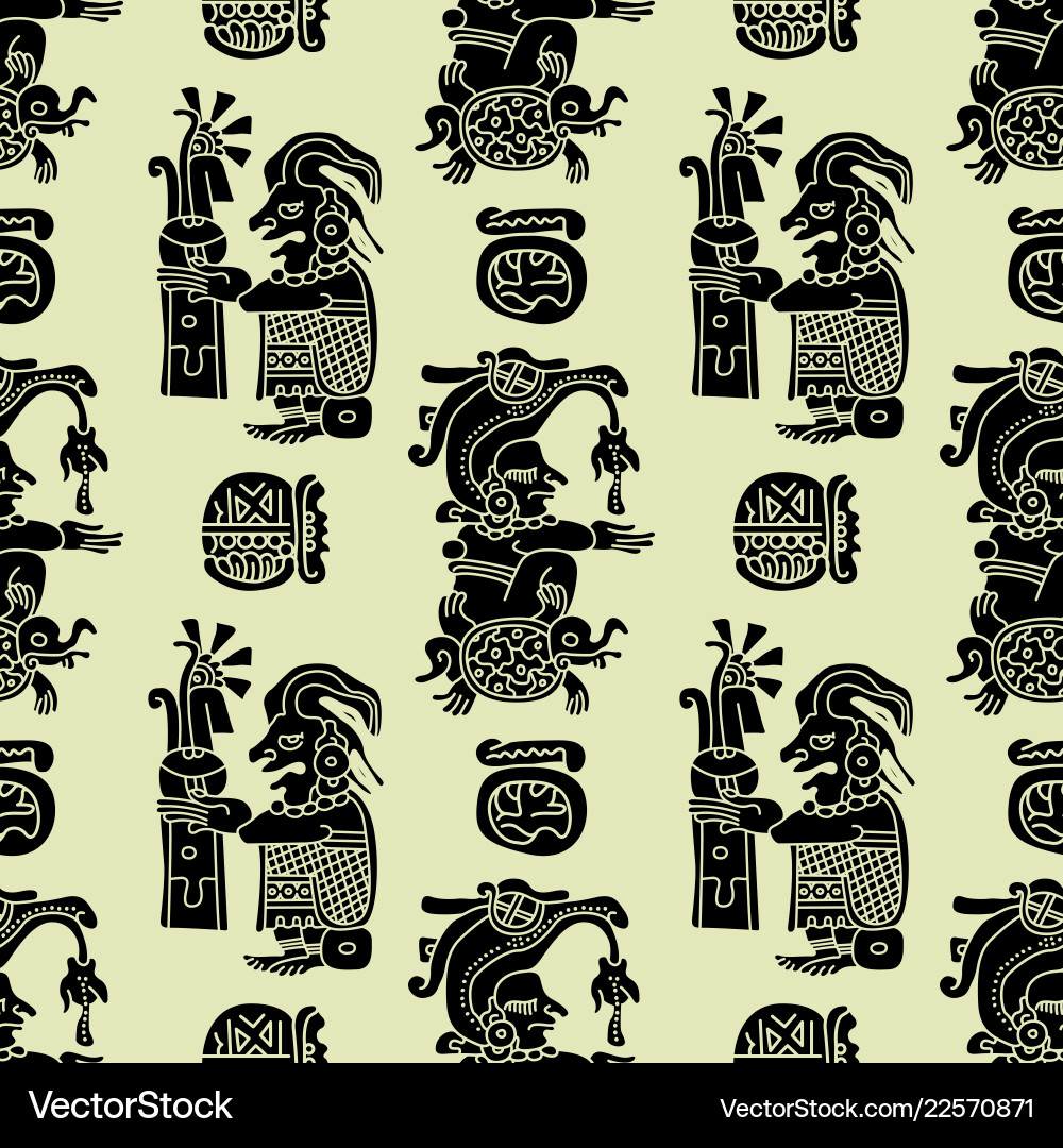 Background seamless pattern in maya style Vector Image