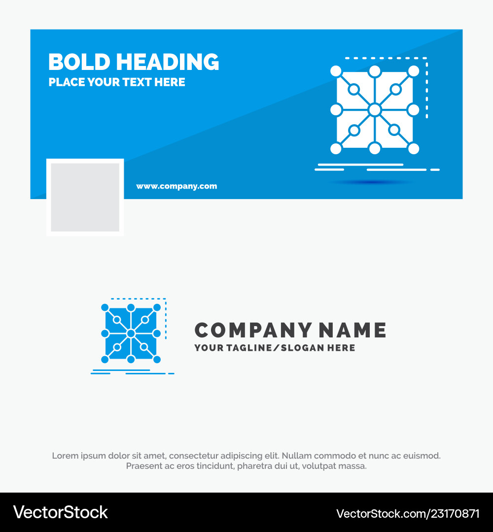 Blue business logo template for data framework Vector Image